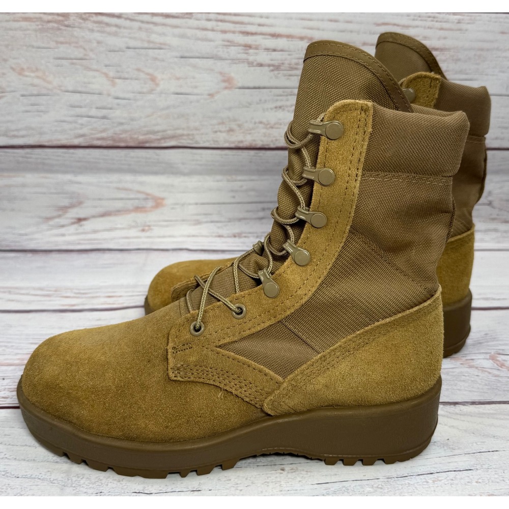 Army Combat Coyote Hot‎ Weather Tan Boots SPE1C1-17-D-1004 Vibram Sole-Size 7 W